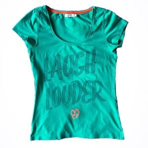 ONLY short sleeve t-shirt in turquoise with letter prints